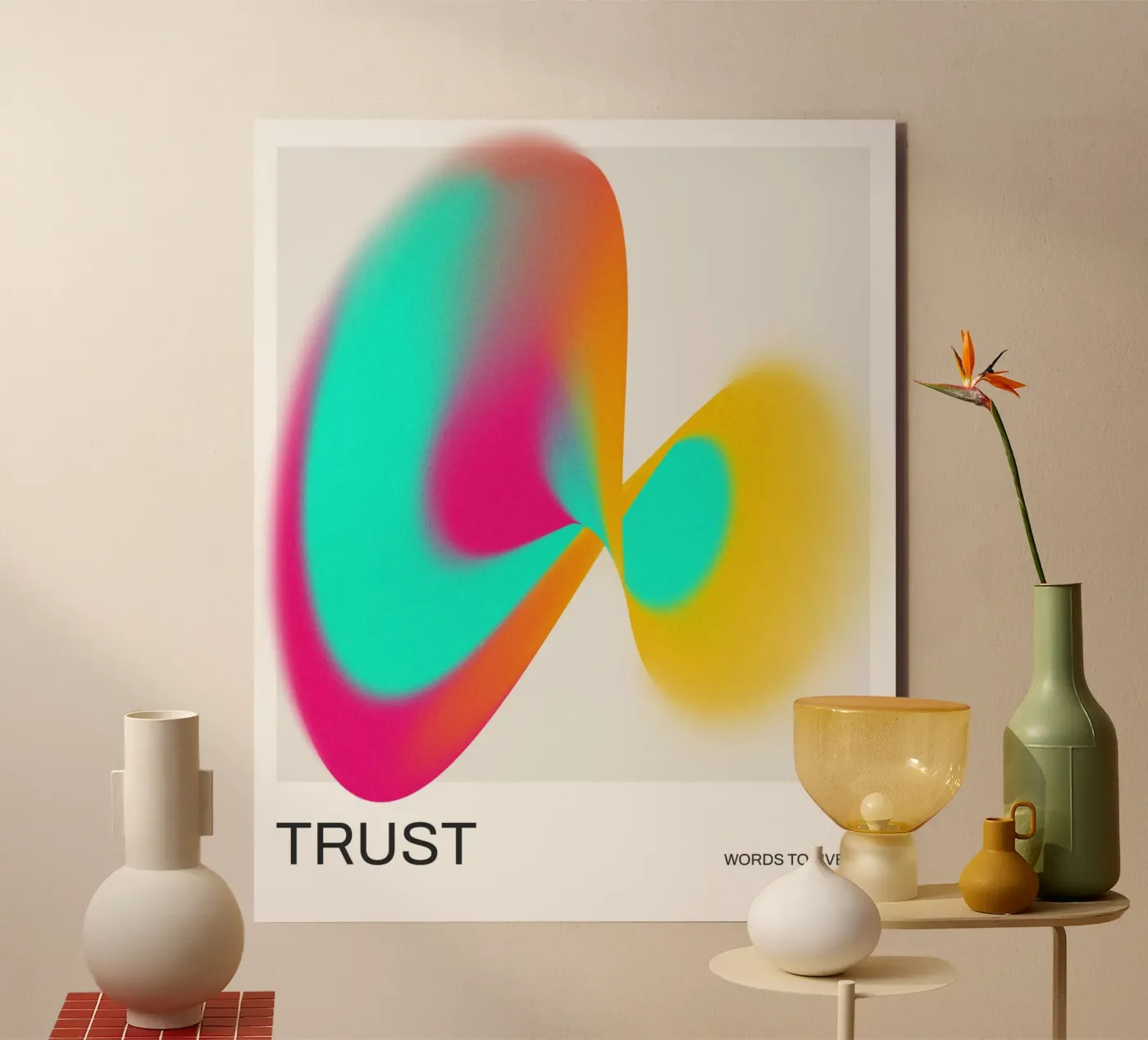 TRUST - Verloop kunstdruk forex-plaat van Artezza
