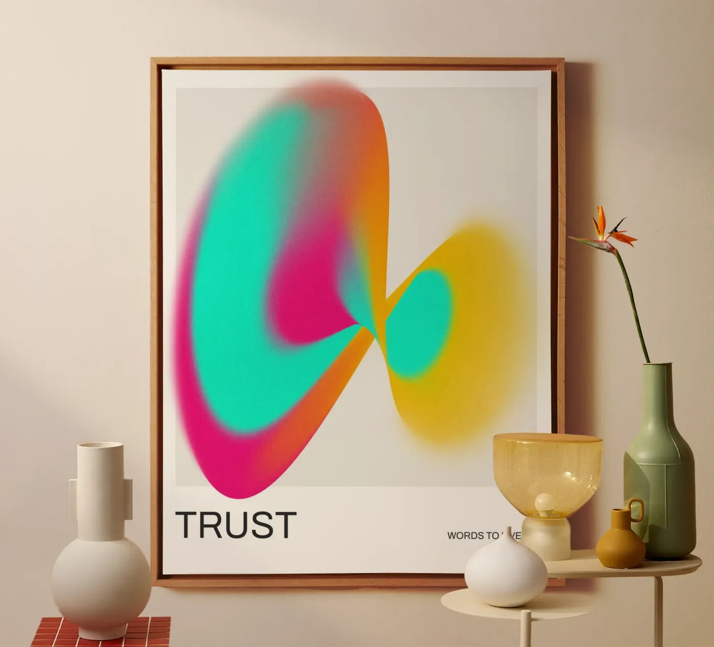 TRUST - Verloop kunstdruk canvas van Artezza