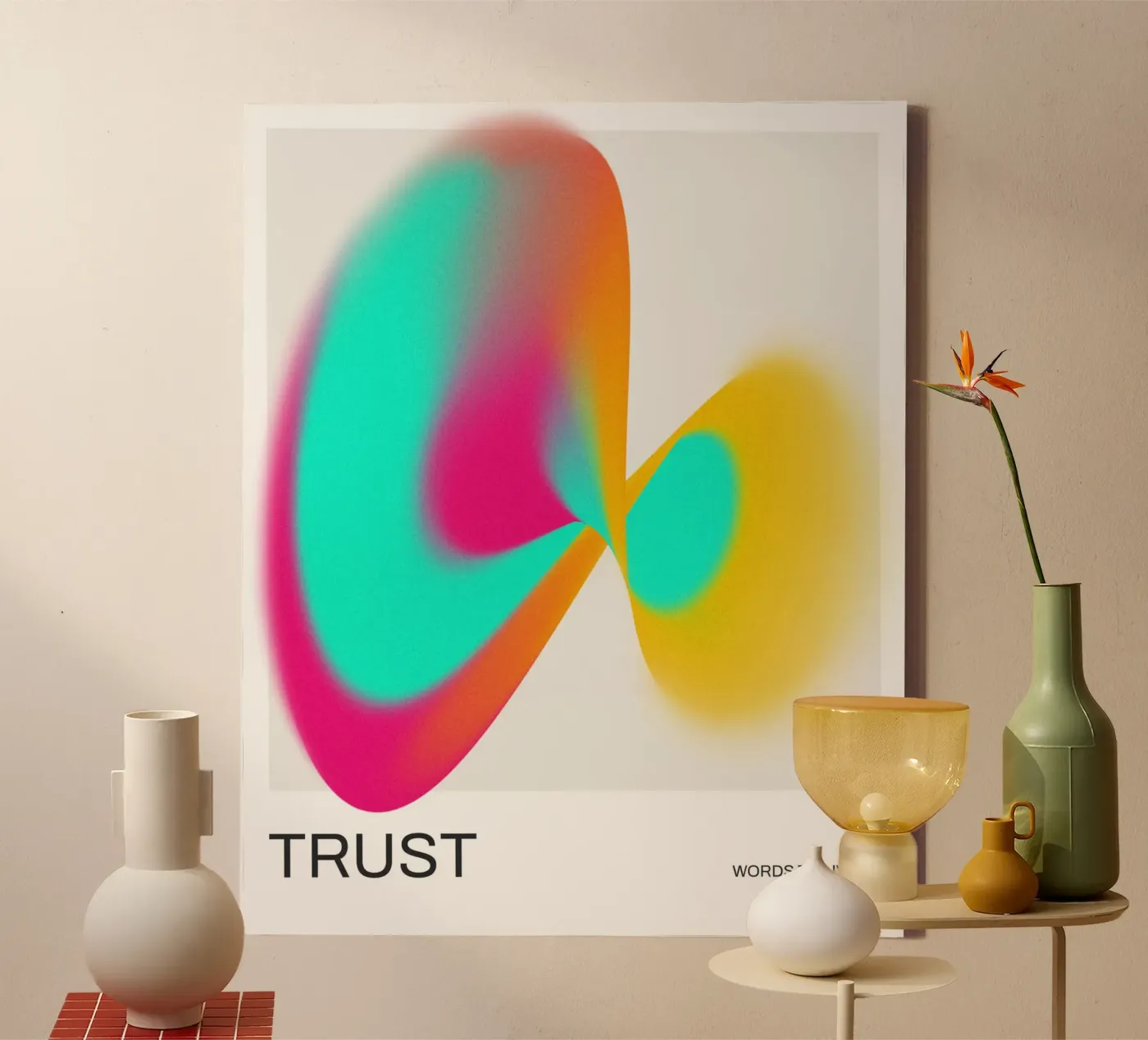 TRUST - Verloop kunstdruk canvas van Artezza