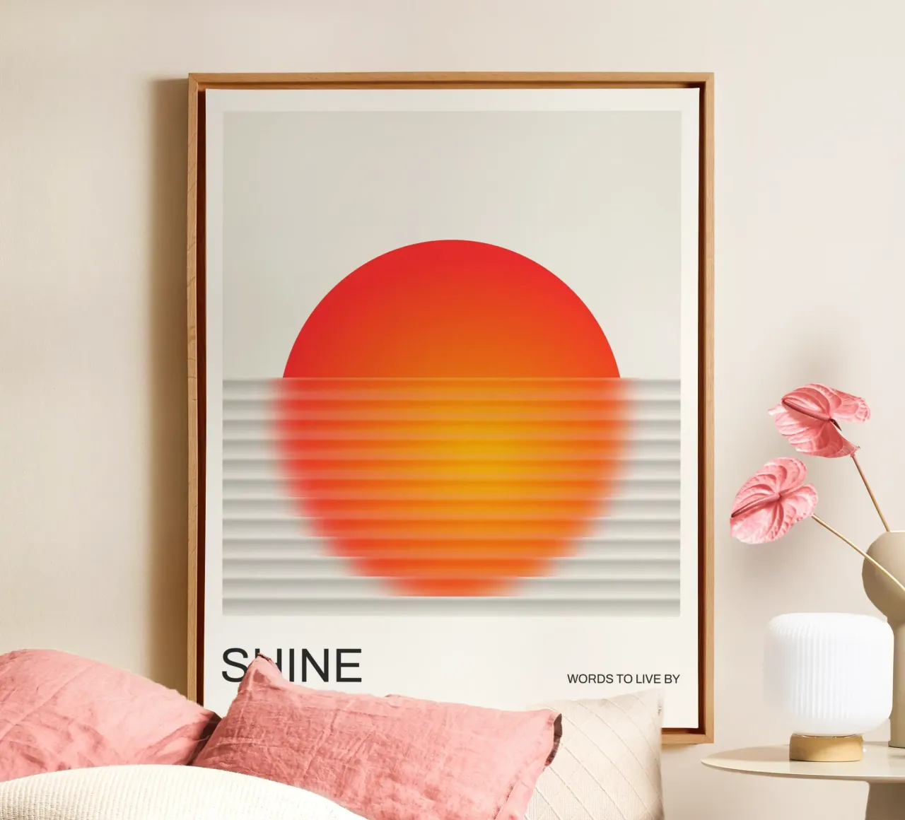 SHINE - Stralend kleurverloop canvas met Baklijst van Artezza