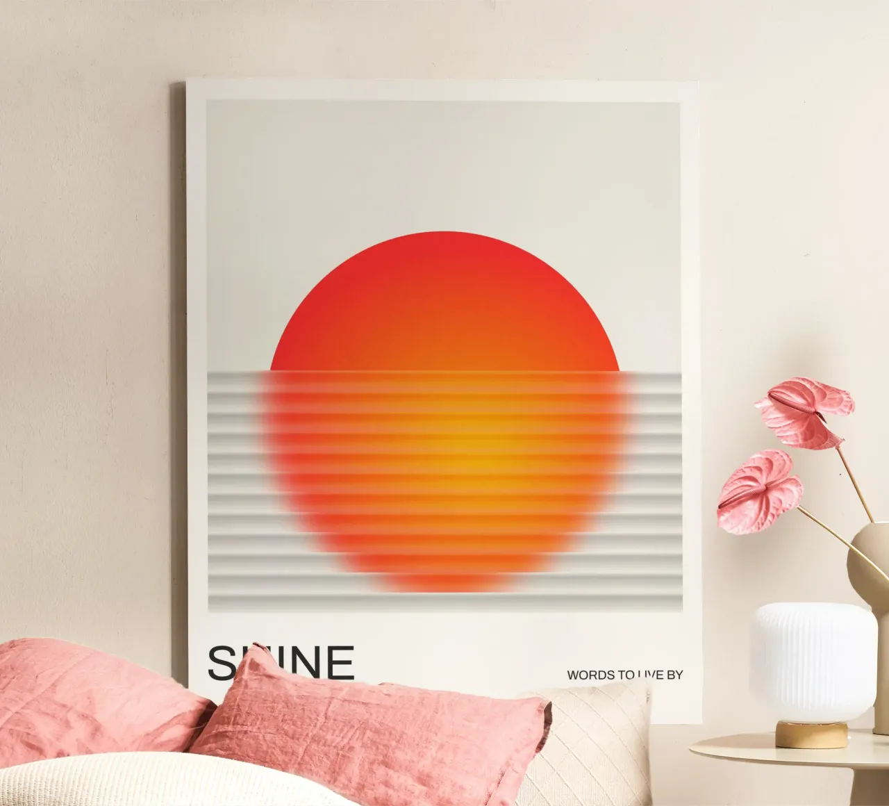 SHINE - Stralend kleurverloop canvas met Baklijst van Artezza