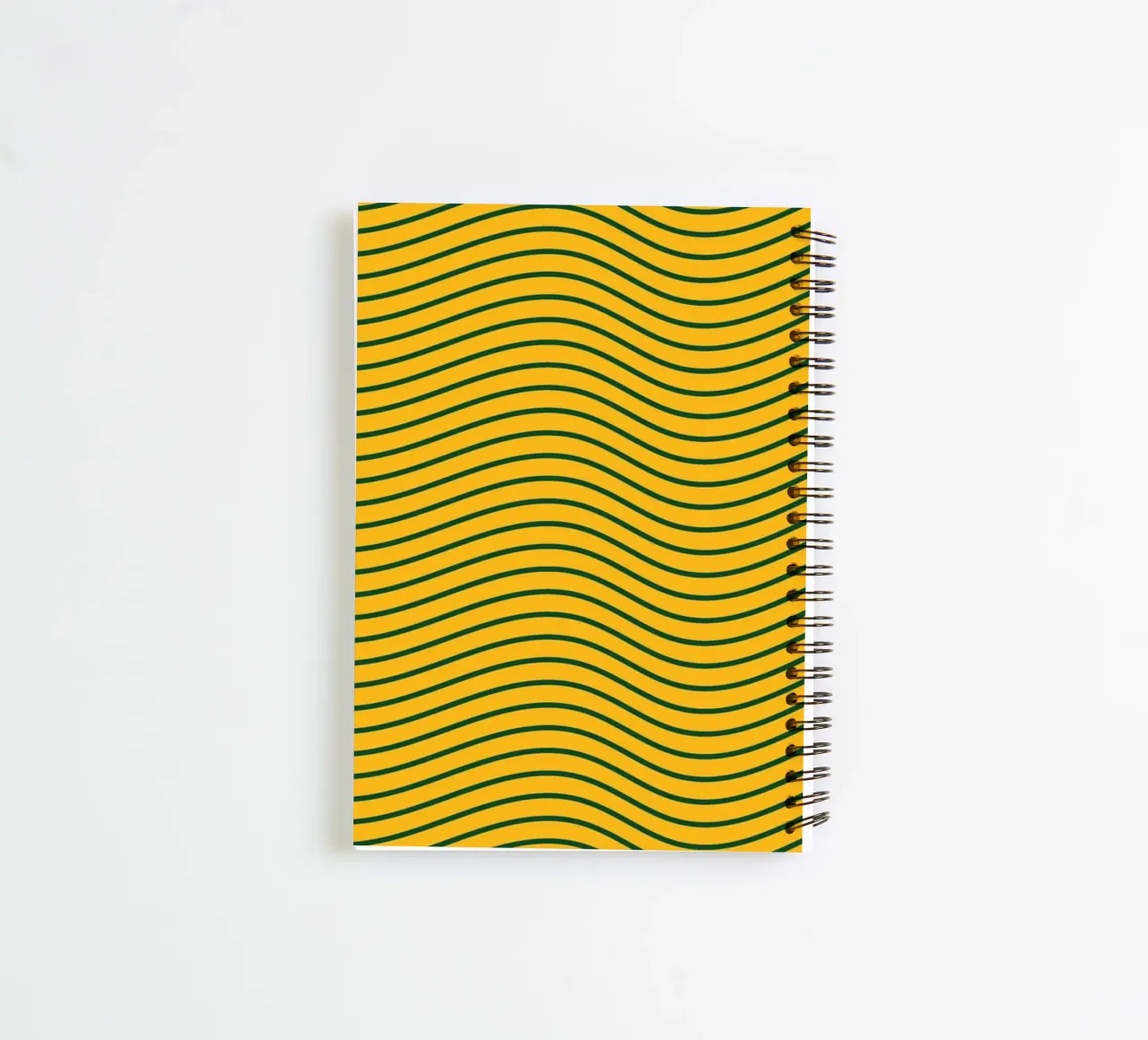 Line wave yellow spiral notebook by galihstudio