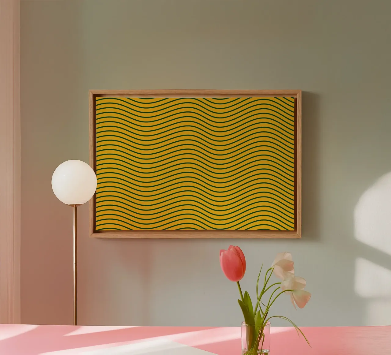 Line wave yellow canvas by galihstudio