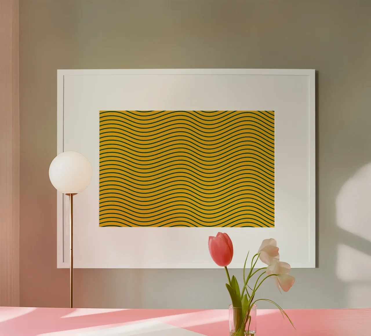 Line wave yellow poster by galihstudio