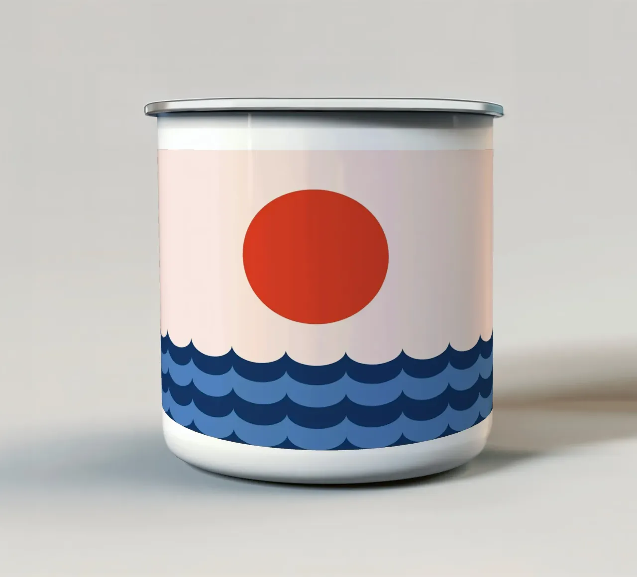 Onda oceano sole tazza in smalto da galihstudio