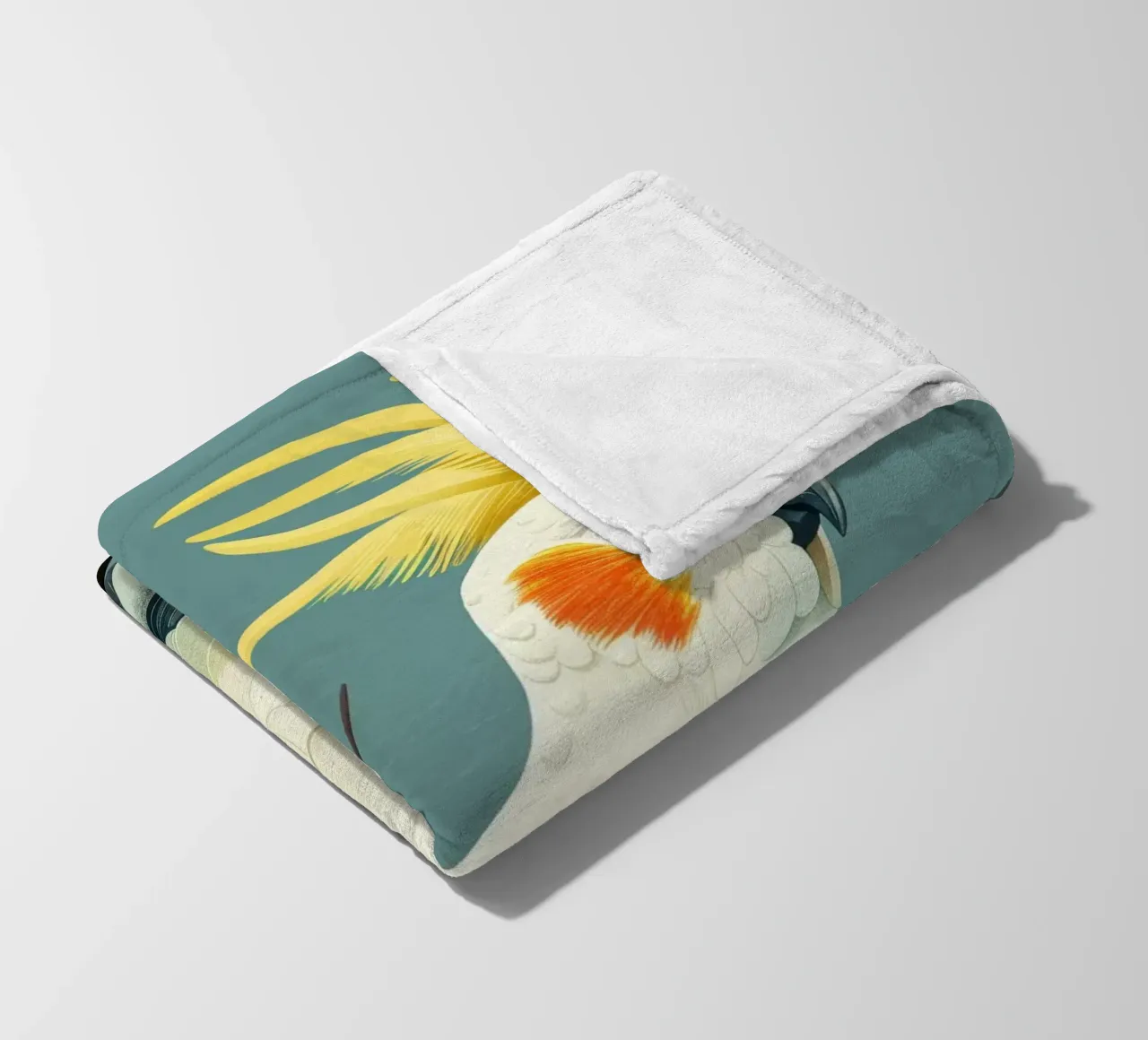 Cacatua dal ciuffo sulfureo su un ramo con foglie d'autunno coperta in pile da DesignDoodle