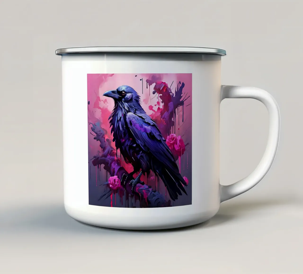Corvo_Stile_H_1 tazza in smalto da Tierisch bunt by LK