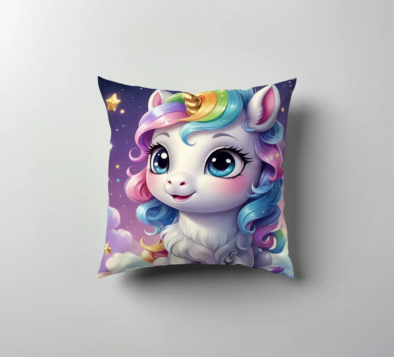 Cute Unicorn decorative cushion by Cute Art