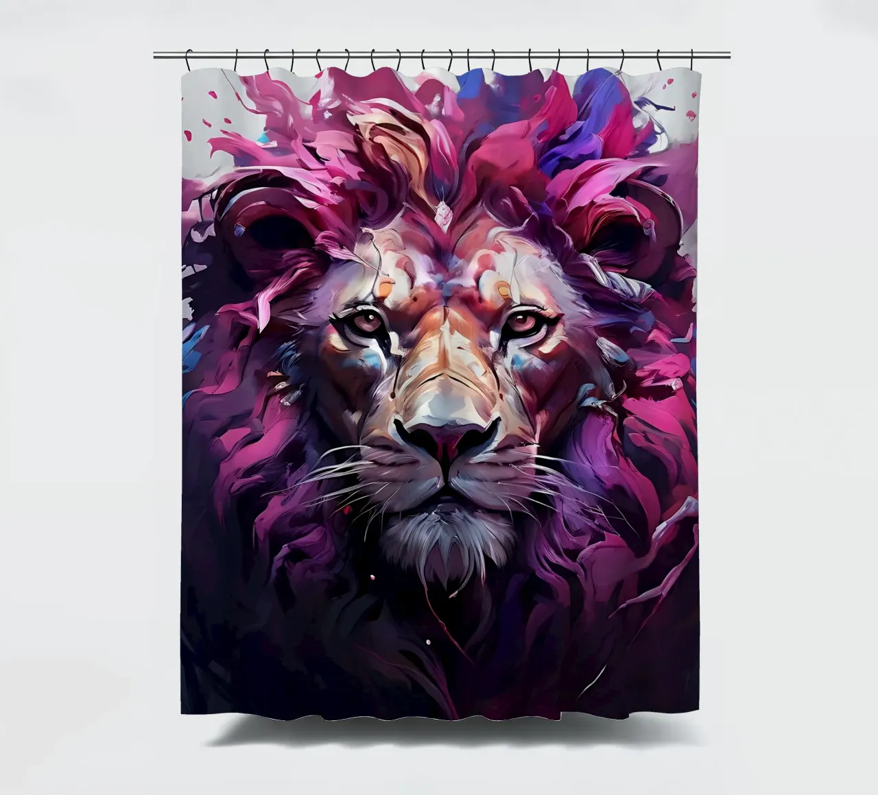 Lion_Style_H_2 shower curtain by Tierisch bunt by LK