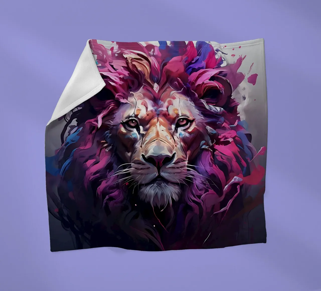 Lion_Style_H_2 fleece blanket by Tierisch bunt by LK