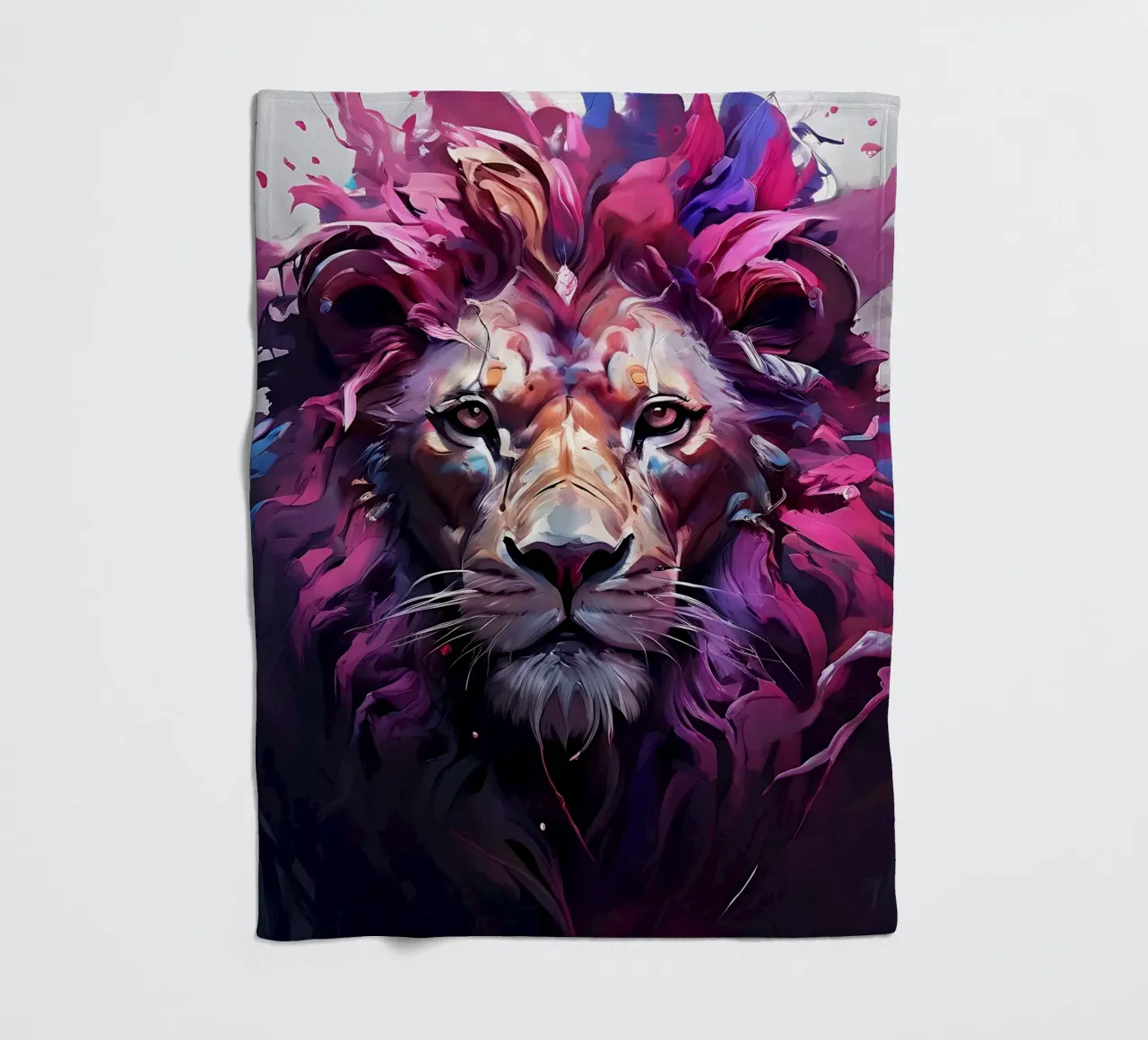 Lion_Style_H_2 fleece blanket by Tierisch bunt by LK
