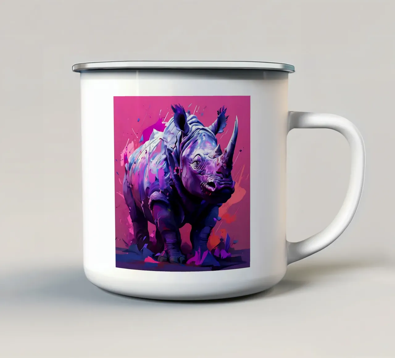Nashorn_Stil_H_2 tazza in smalto da Tierisch bunt by LK