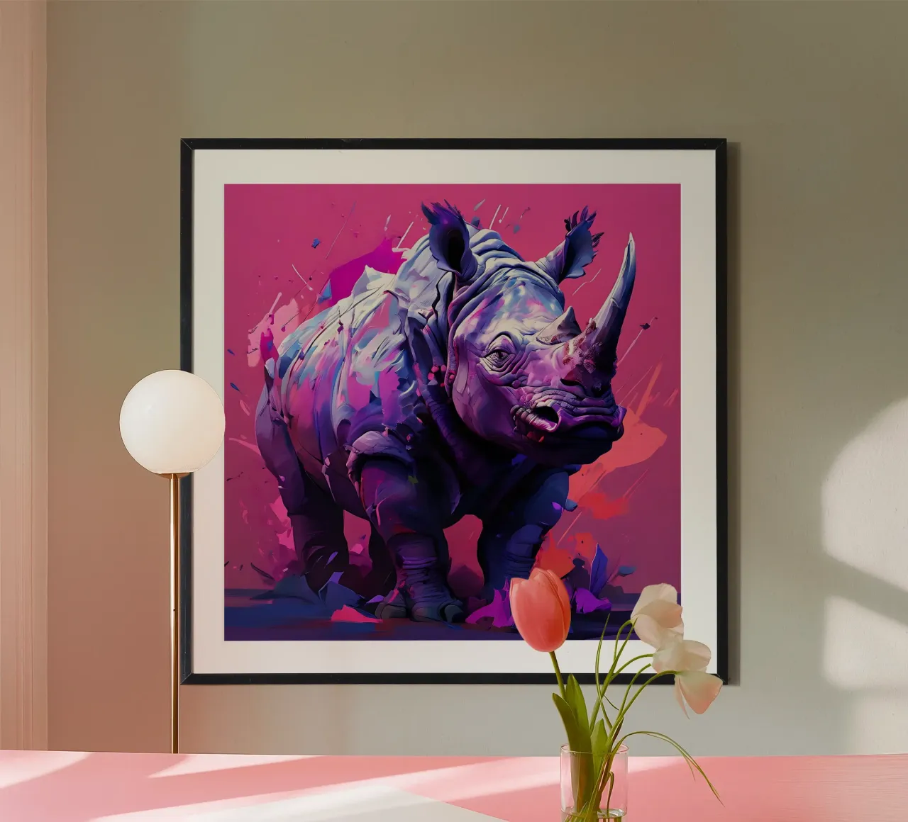 Nashorn_Stil_H_2 carta hahnemühle da Tierisch bunt by LK