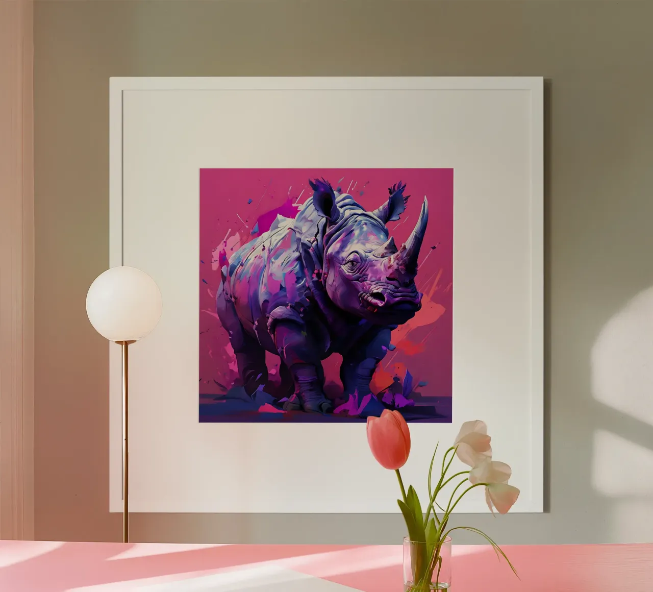 Nashorn_Stil_H_2 carta hahnemühle da Tierisch bunt by LK