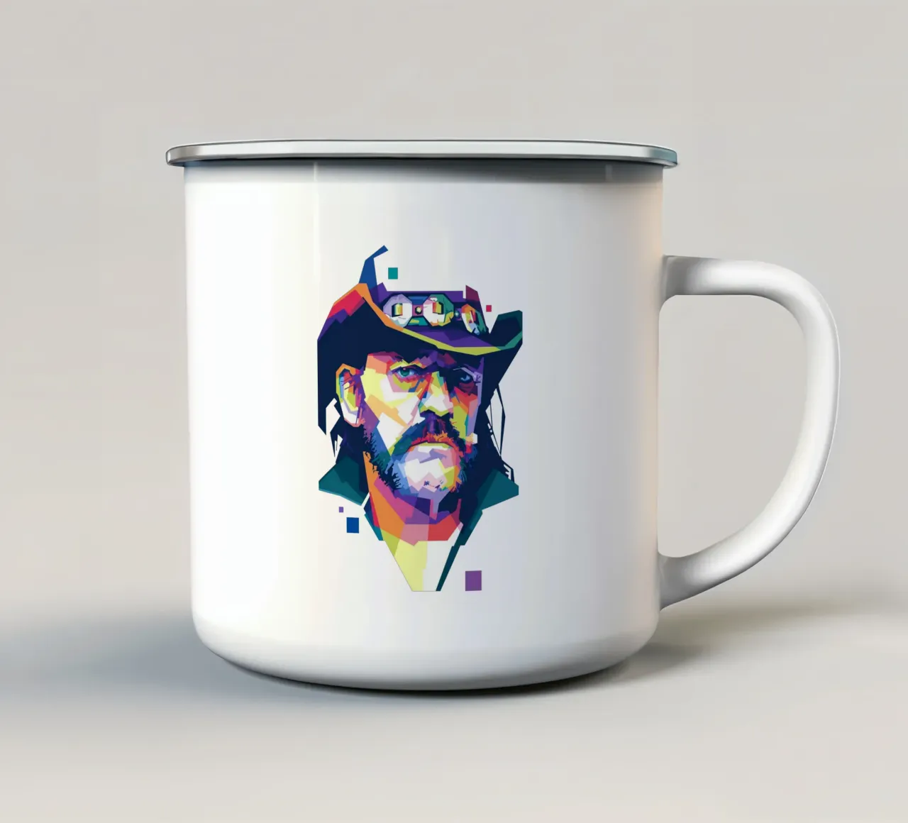 Lemmy Pop Art | WPAP tazza in smalto da Alkahfsmart