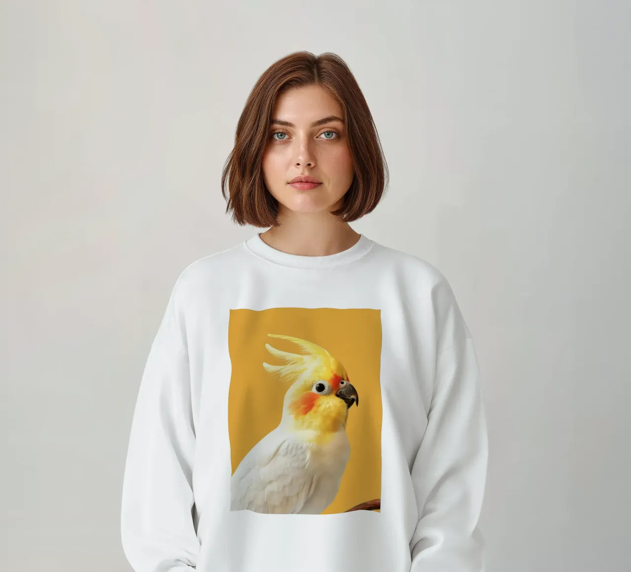 Profilo del pappagallo cacatua dal piumaggio giallo e bianco felpa da DesignDoodle