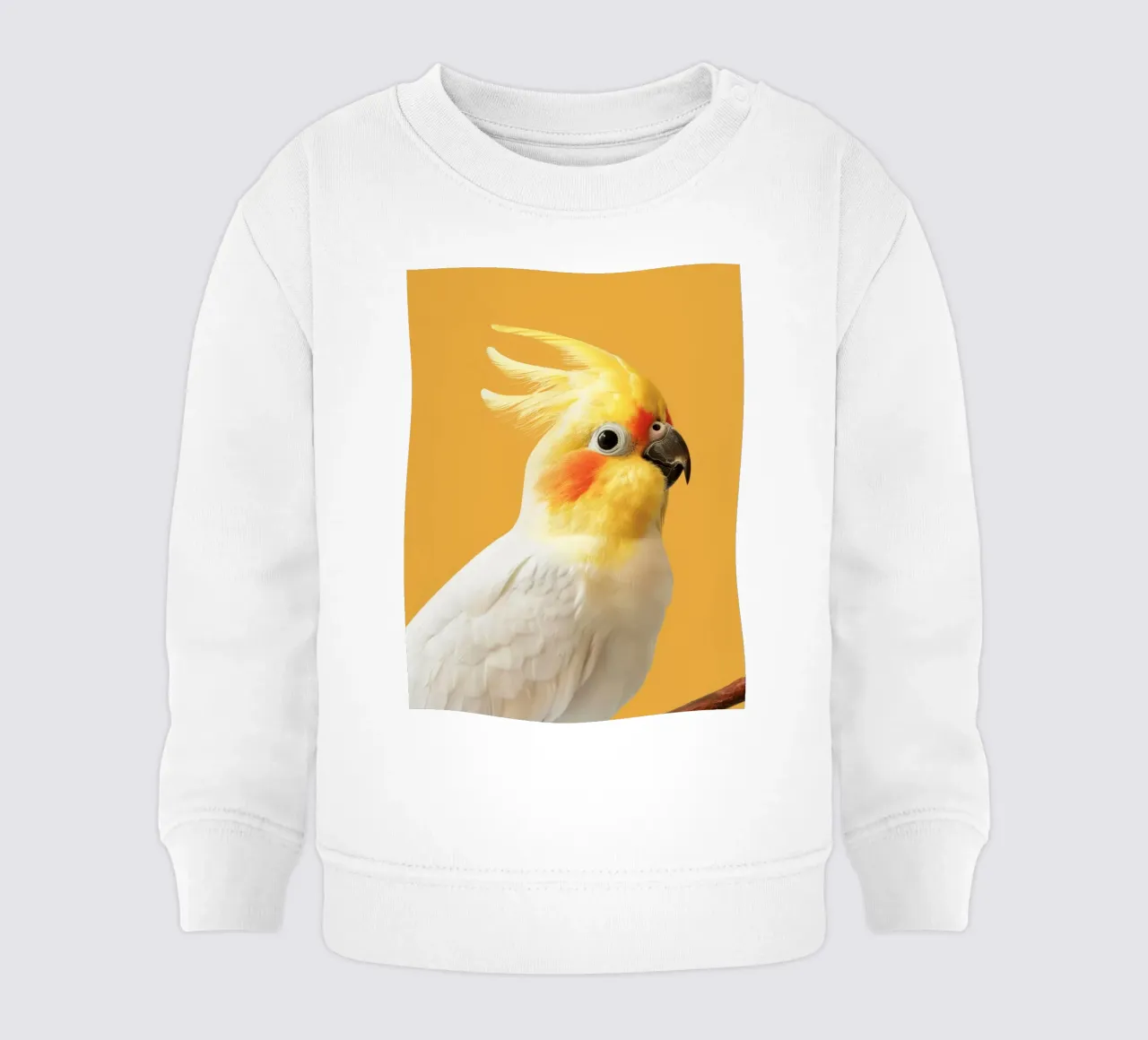 Profilo del pappagallo cacatua dal piumaggio giallo e bianco felpa neonato da DesignDoodle