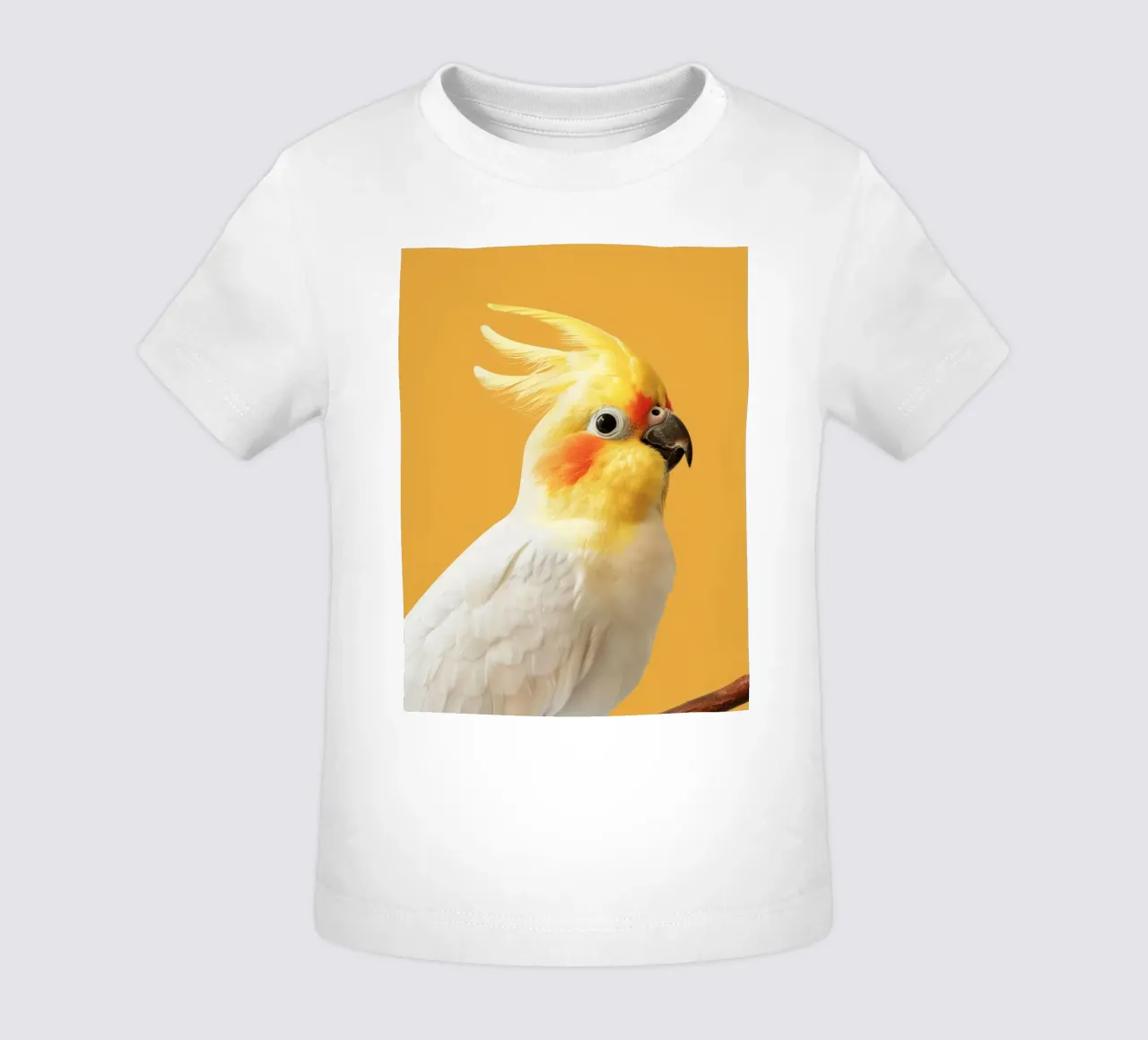 Profilo del pappagallo cacatua dal piumaggio giallo e bianco maglietta neonato da DesignDoodle