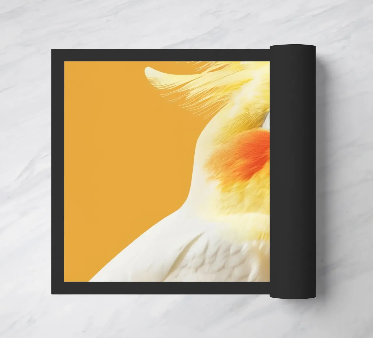 Profilo del pappagallo cacatua dal piumaggio giallo e bianco zerbino da DesignDoodle