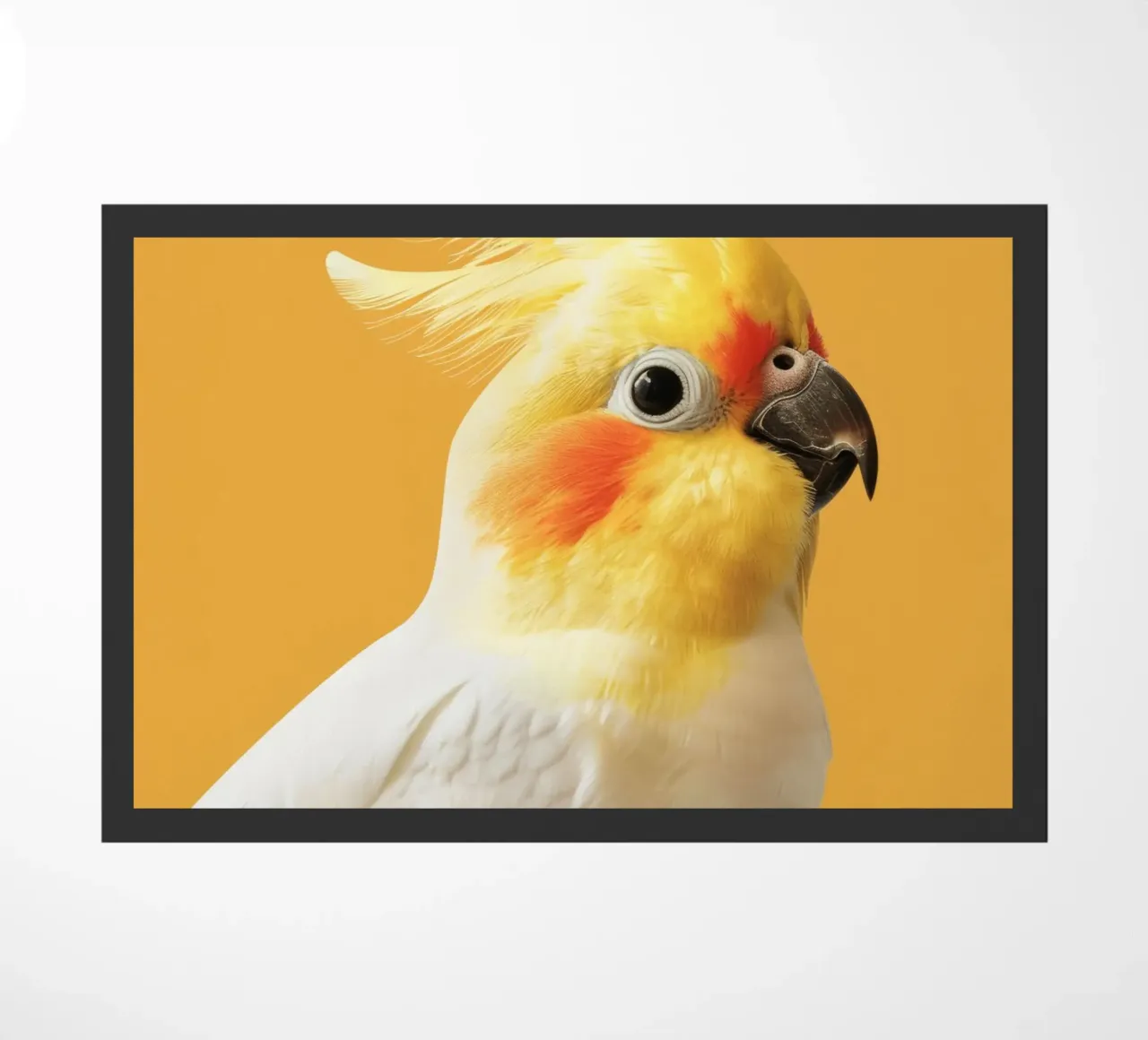 Profilo del pappagallo cacatua dal piumaggio giallo e bianco zerbino da DesignDoodle