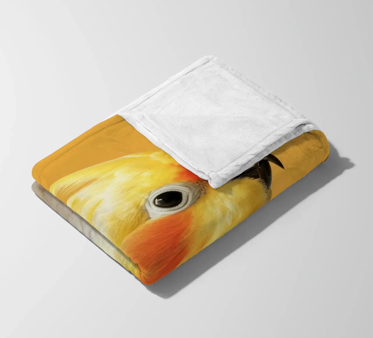 Profilo del pappagallo cacatua dal piumaggio giallo e bianco coperta in pile da DesignDoodle
