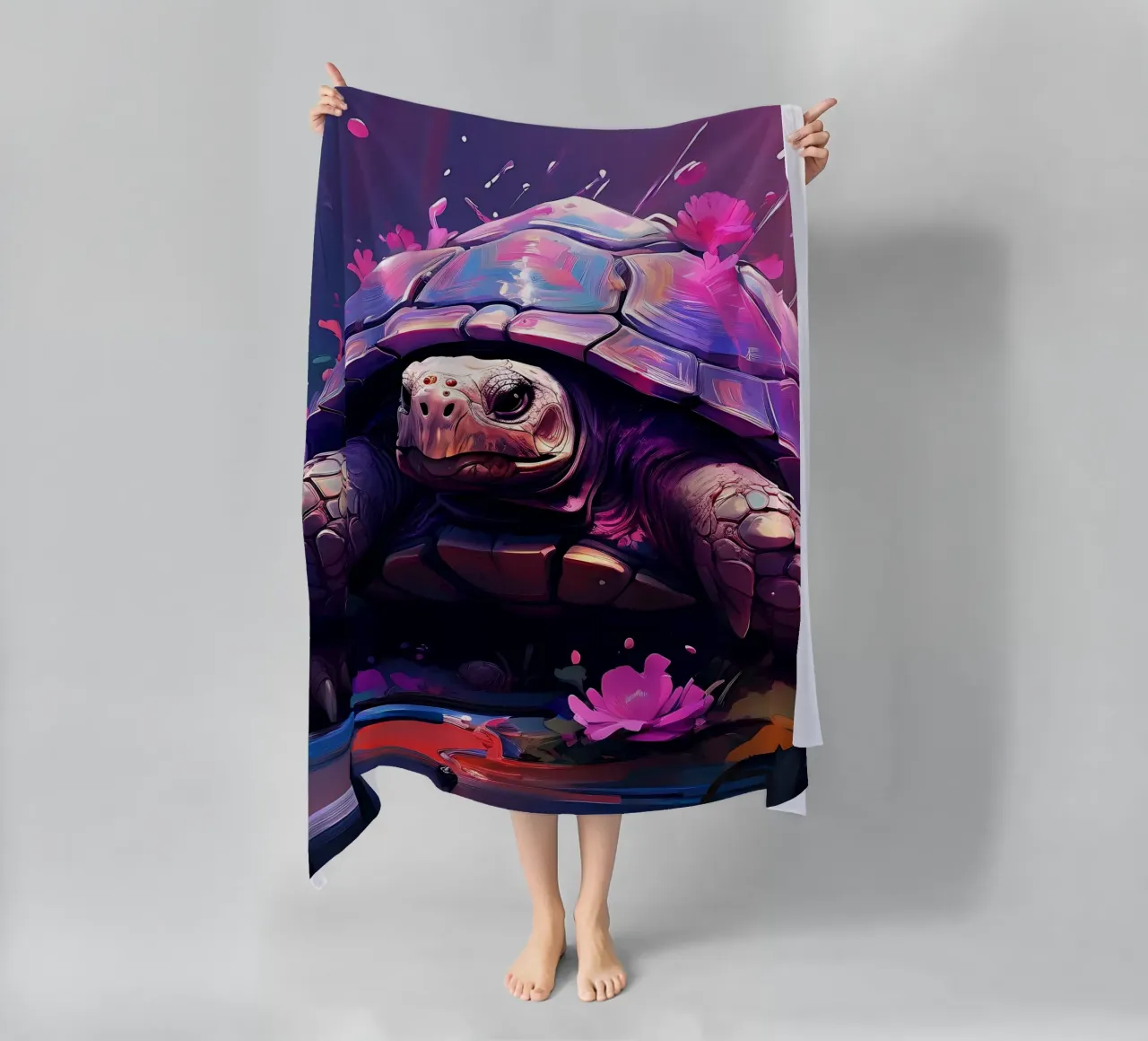 Turtle_style_H_1 beach towel by Tierisch bunt by LK