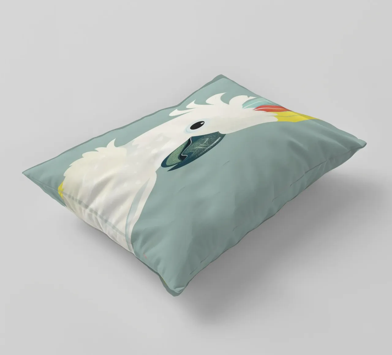 cacatua bianco appollaiato su un ramo marrone scuro cuscino da DesignDoodle
