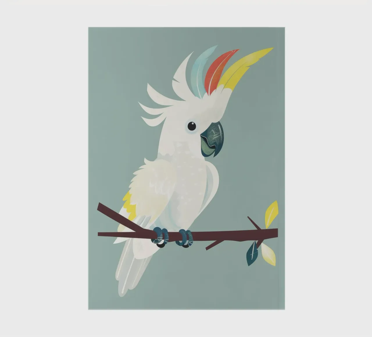 cacatua bianco appollaiato su un ramo marrone scuro diario da DesignDoodle