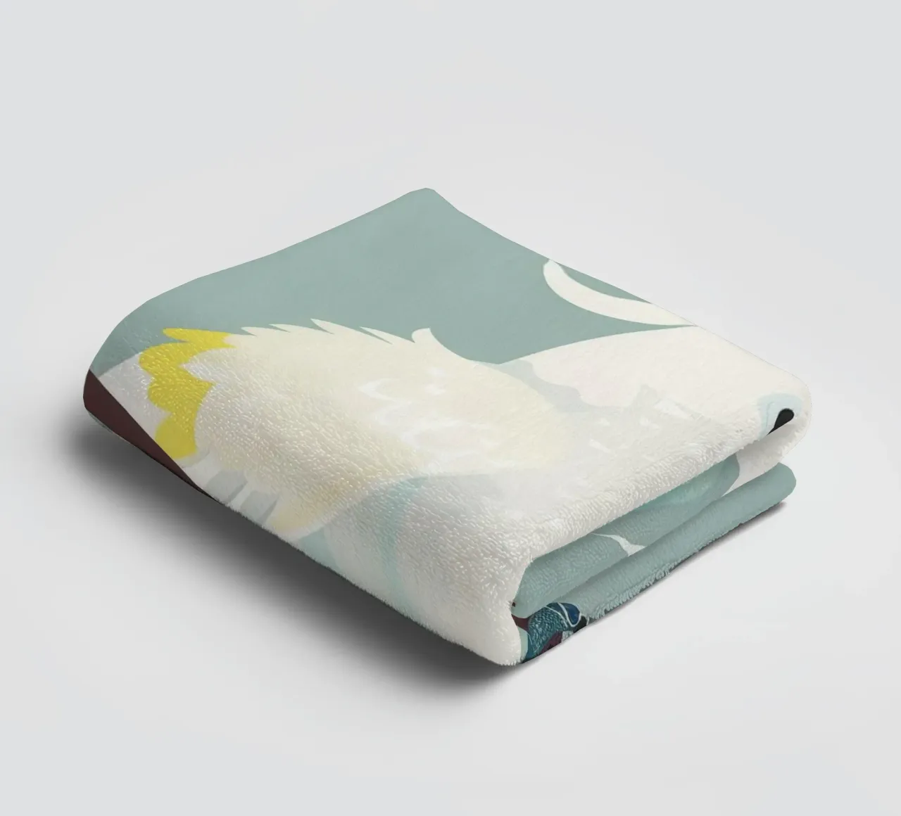 cacatua bianco appollaiato su un ramo marrone scuro asciugamano da bagno da DesignDoodle
