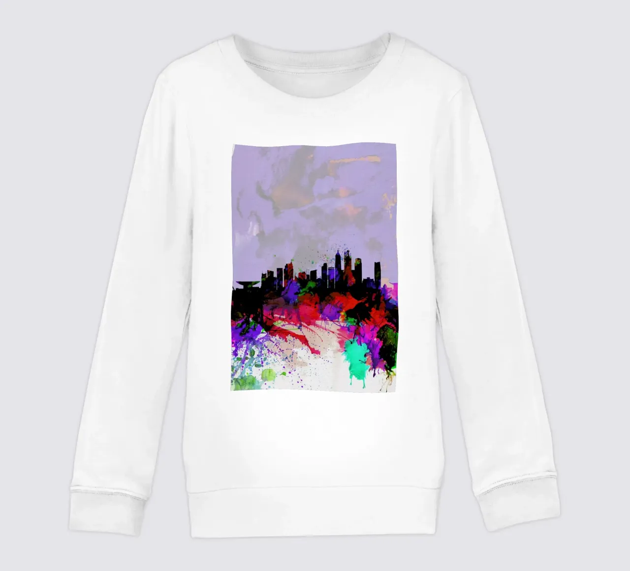 Shanghai Watercolor Skyline felpa bambino da Naxart