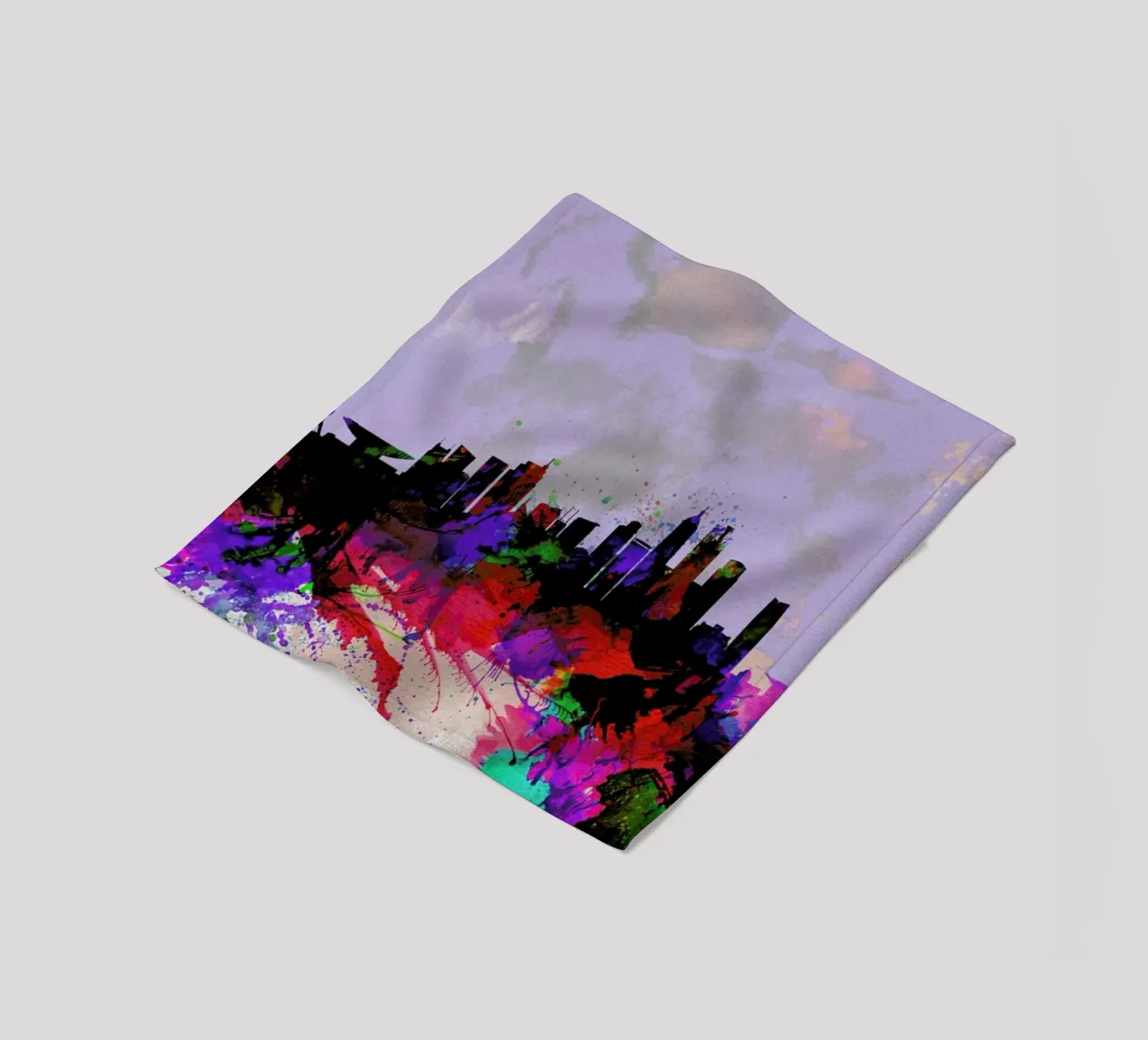 Shanghai Watercolor Skyline coperta in pile da Naxart