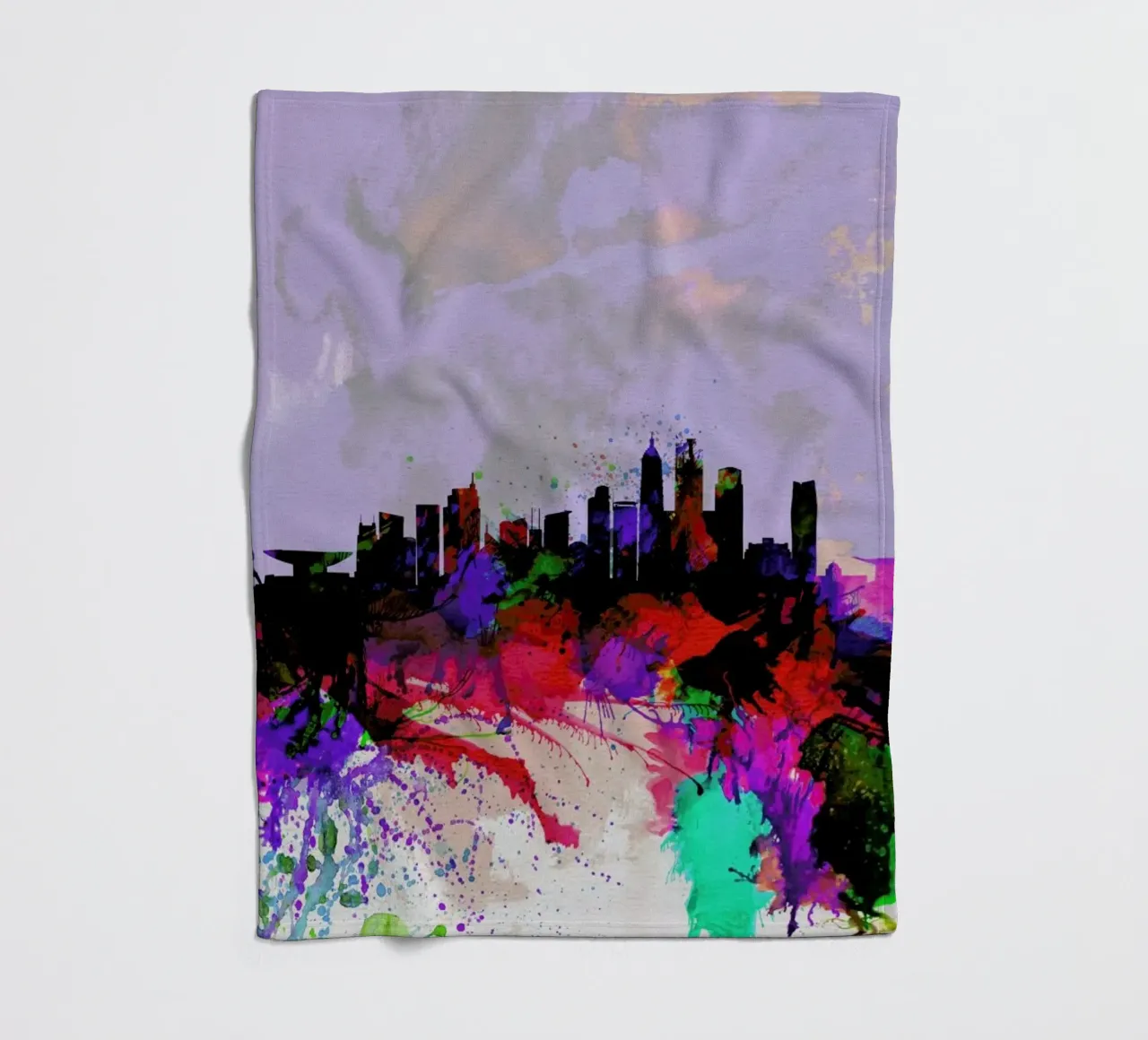 Shanghai Watercolor Skyline coperta in pile da Naxart