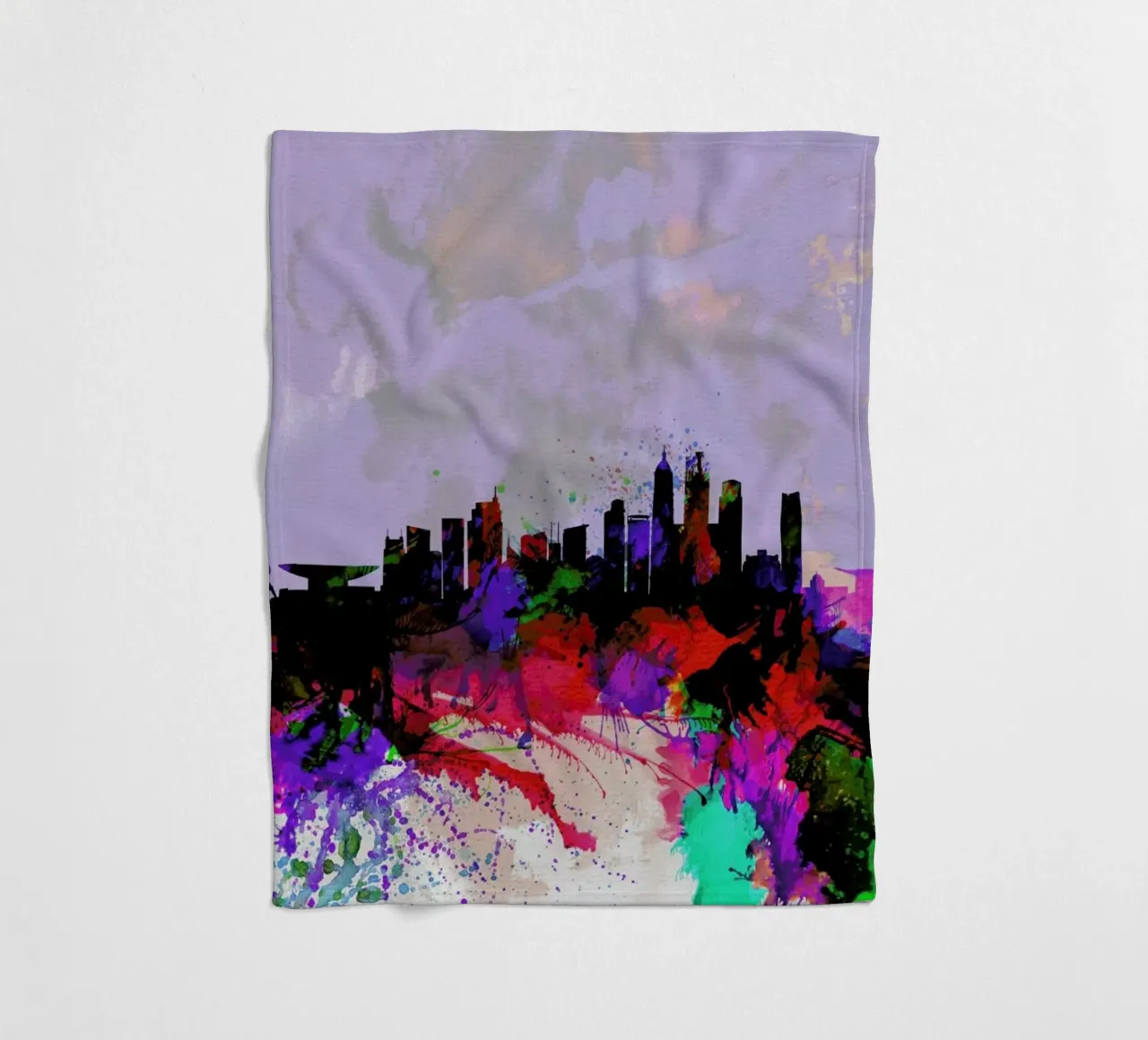 Shanghai Watercolor Skyline coperta in pile da Naxart