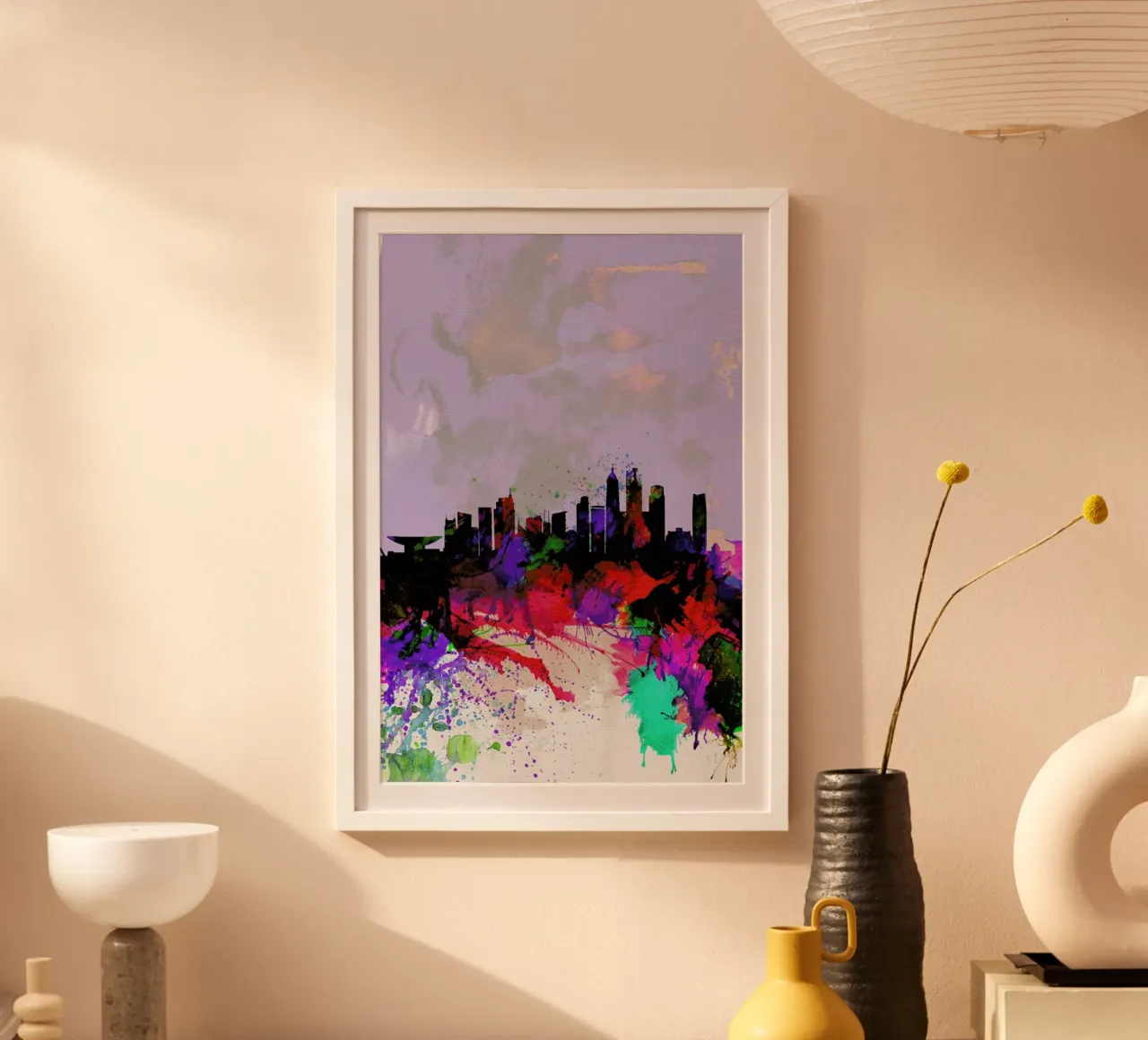 Shanghai Watercolor Skyline carta hahnemühle da Naxart