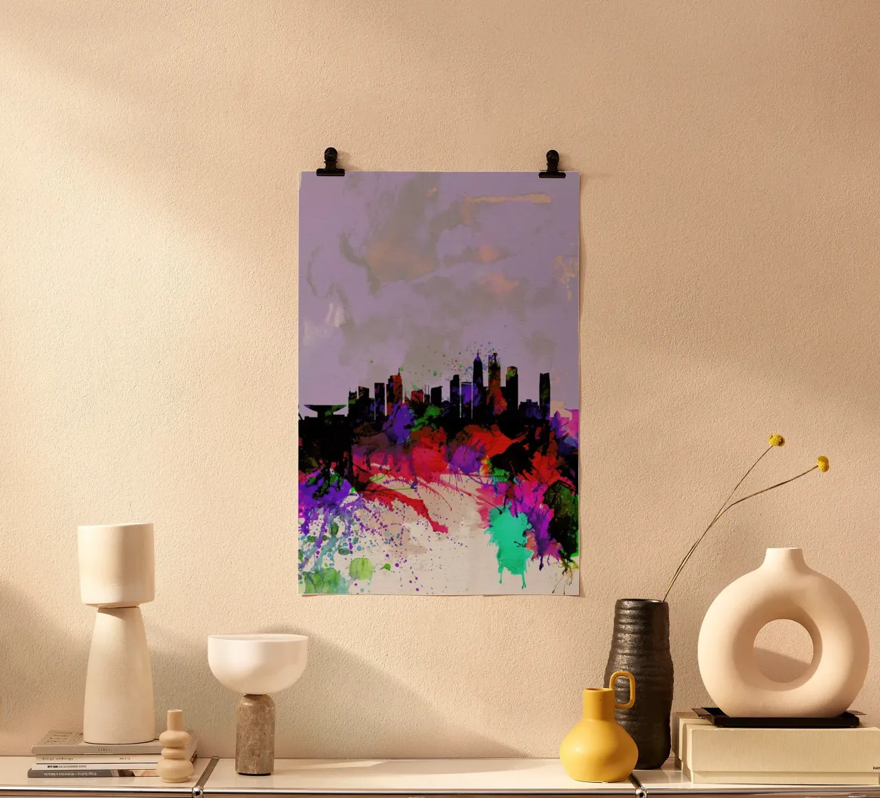 Shanghai Watercolor Skyline carta hahnemühle da Naxart