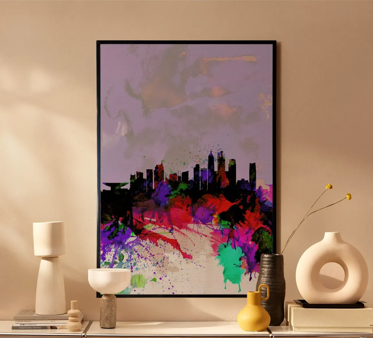 Shanghai Watercolor Skyline carta hahnemühle da Naxart