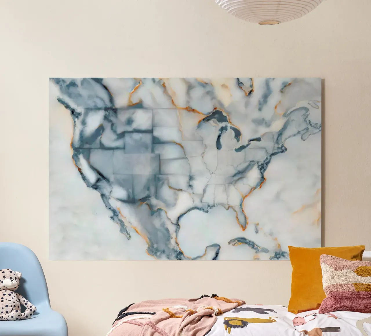 Usa Marble Map plexiglass da Octavian