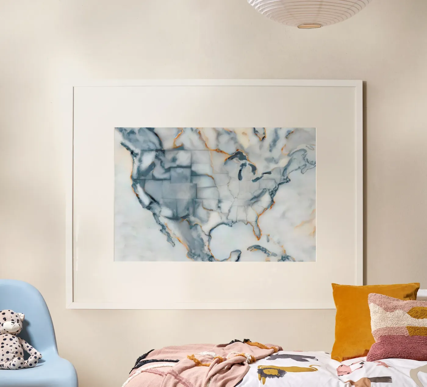 Usa Marble Map poster by Octavian