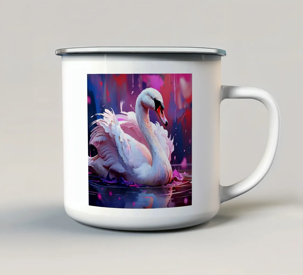 Stile_cigno_H_1 tazza in smalto da Tierisch bunt by LK