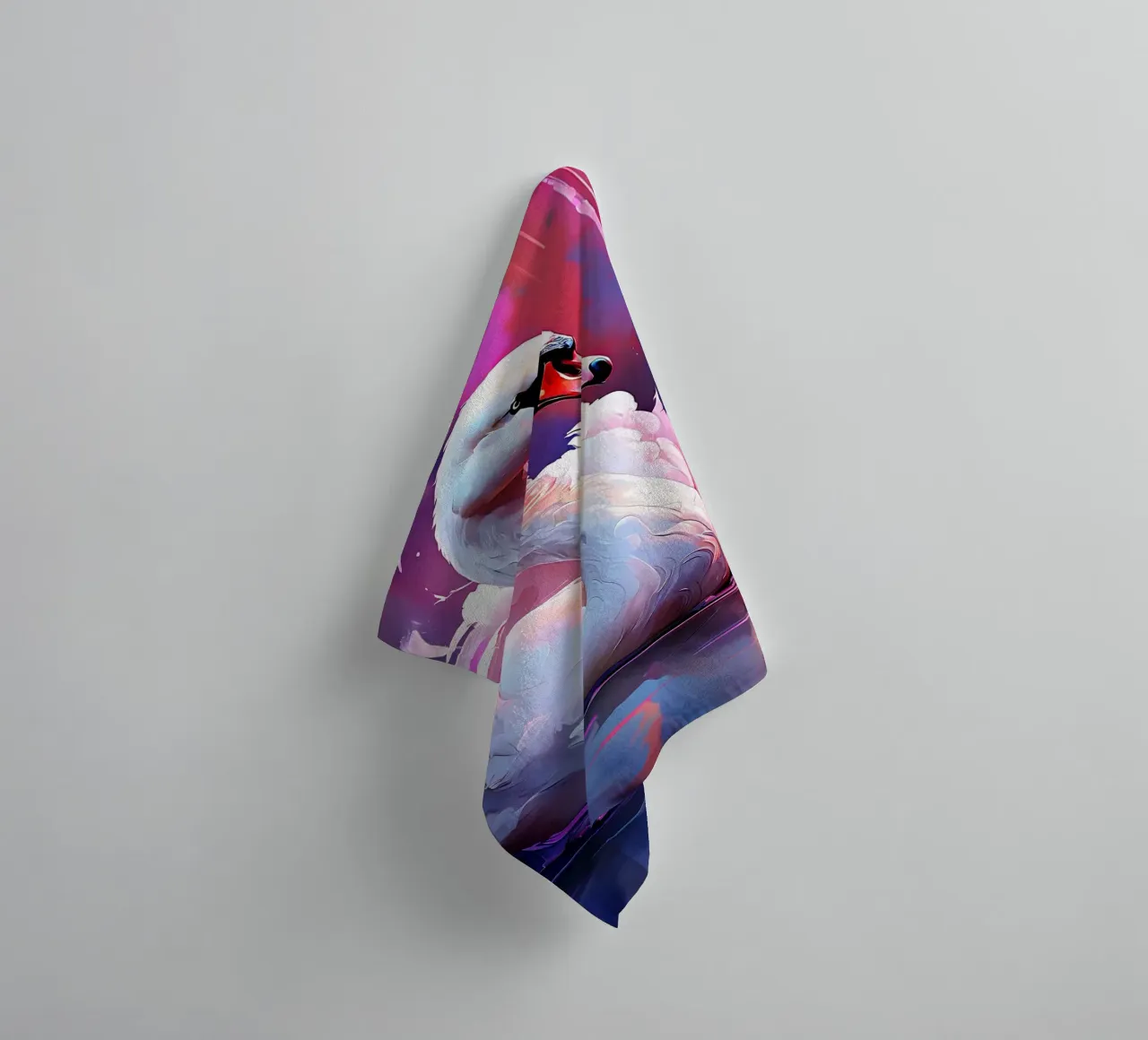 Swan_style_H_1 towel by Tierisch bunt by LK