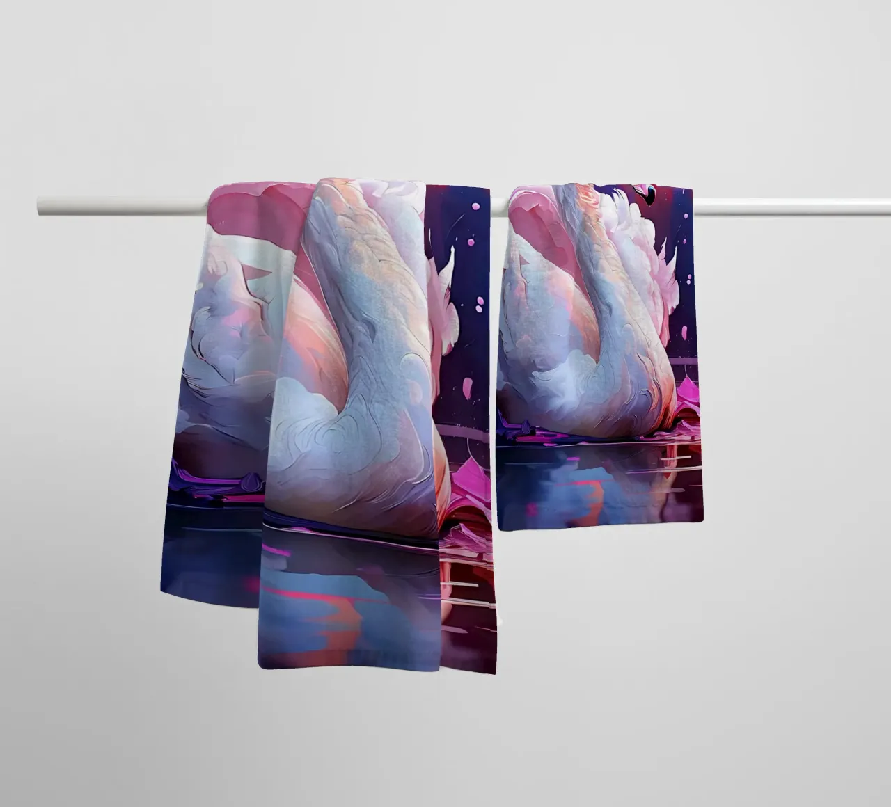 Swan_style_H_1 towel by Tierisch bunt by LK
