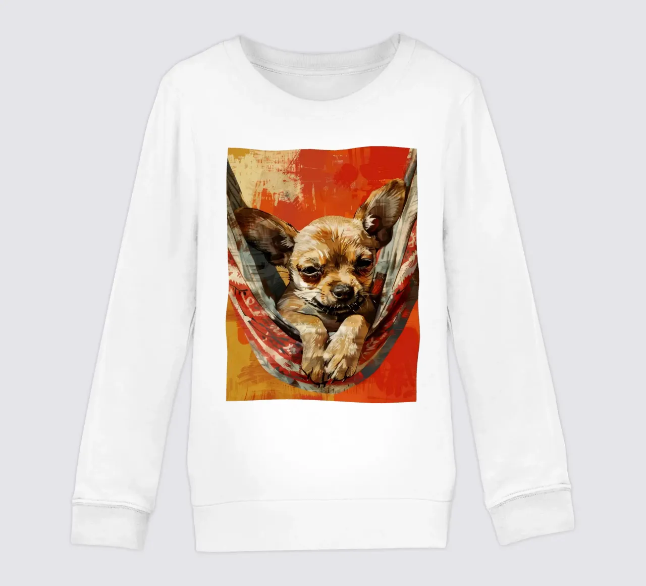 Cucciolo di chihuahua rilassato in amaca felpa bambino da DesignDoodle