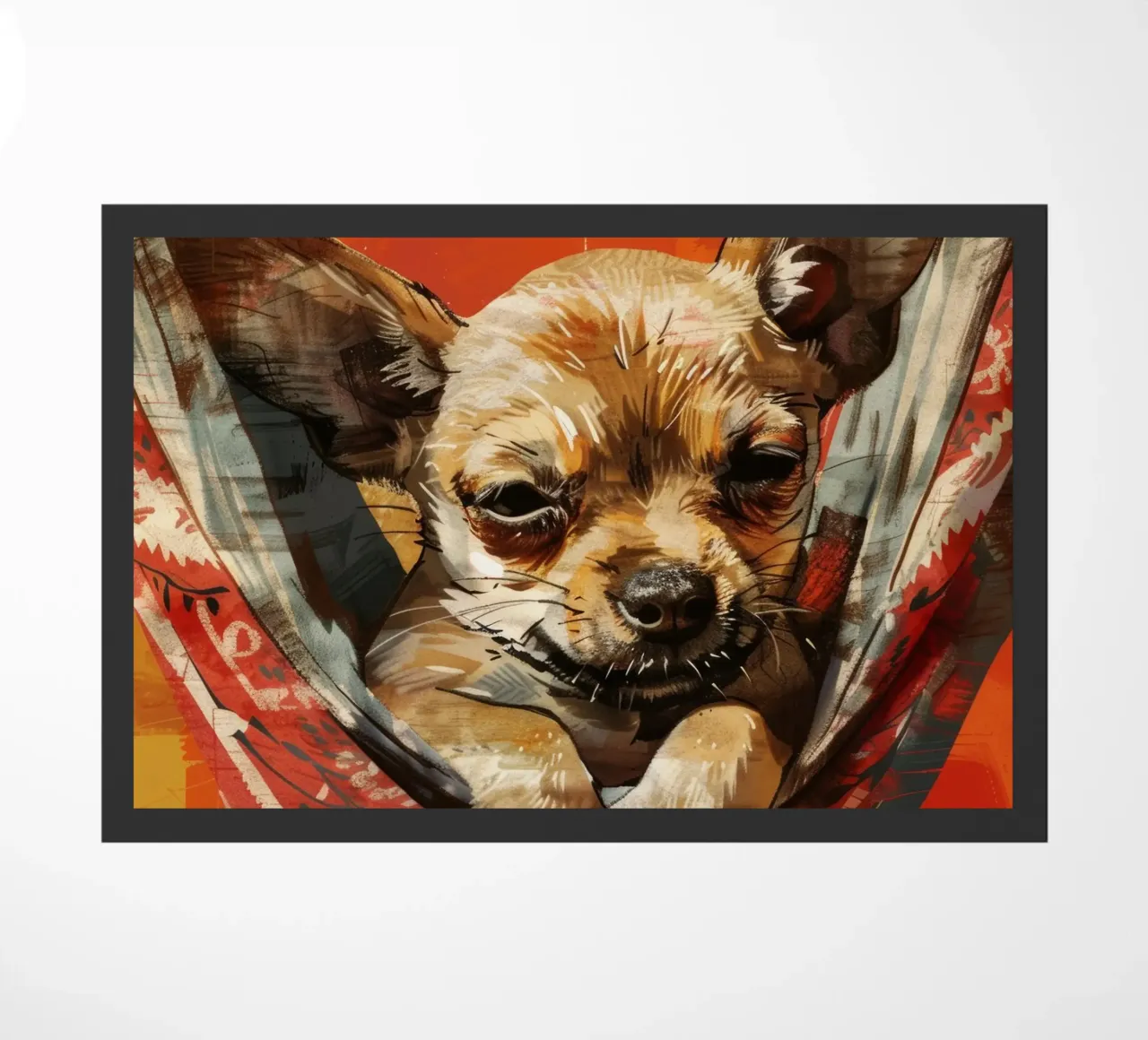 Cucciolo di chihuahua rilassato in amaca zerbino da DesignDoodle