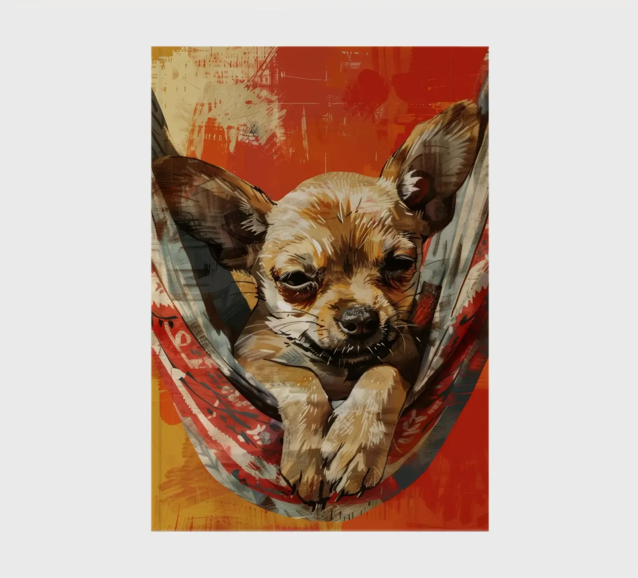 Chiot chihuahua détendu dans un hamac carnet de notes de DesignDoodle