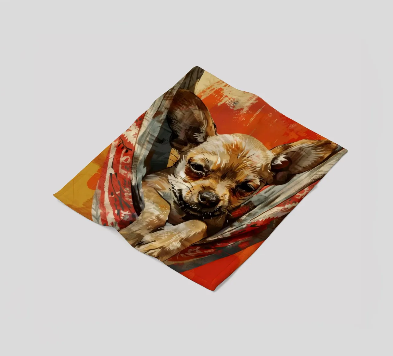 Cucciolo di chihuahua rilassato in amaca coperta in pile da DesignDoodle