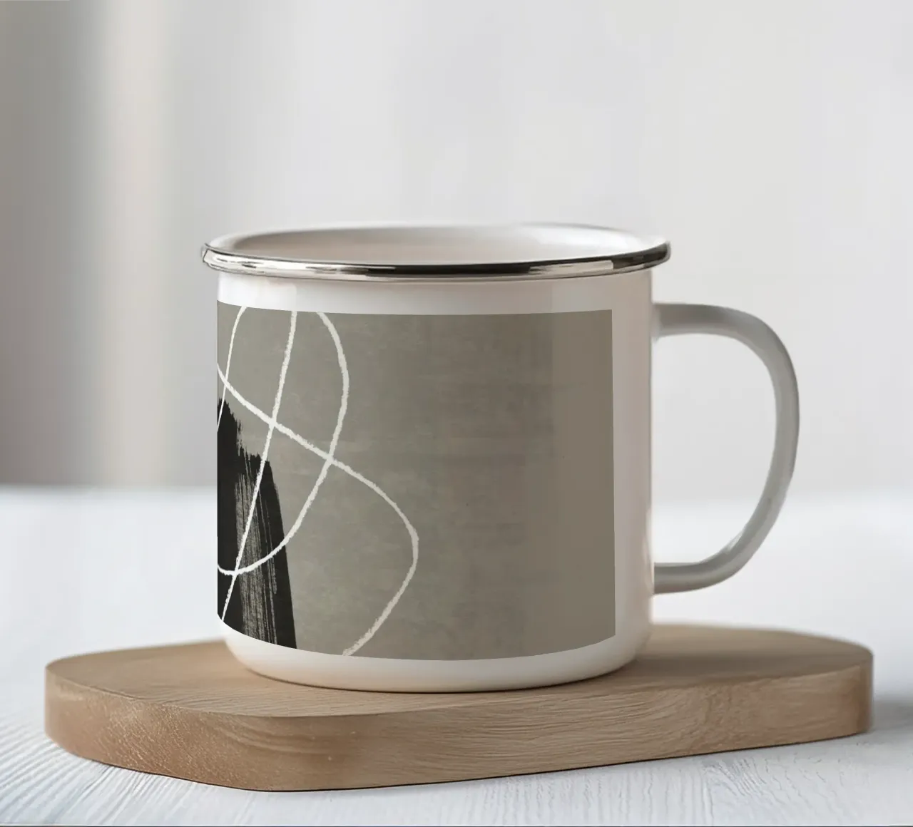 Scarabocchio a matita e inchiostro 2 tazza in smalto da NouveauPrints
