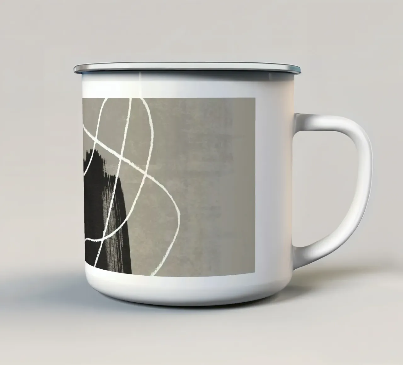 Scarabocchio a matita e inchiostro 2 tazza in smalto da NouveauPrints