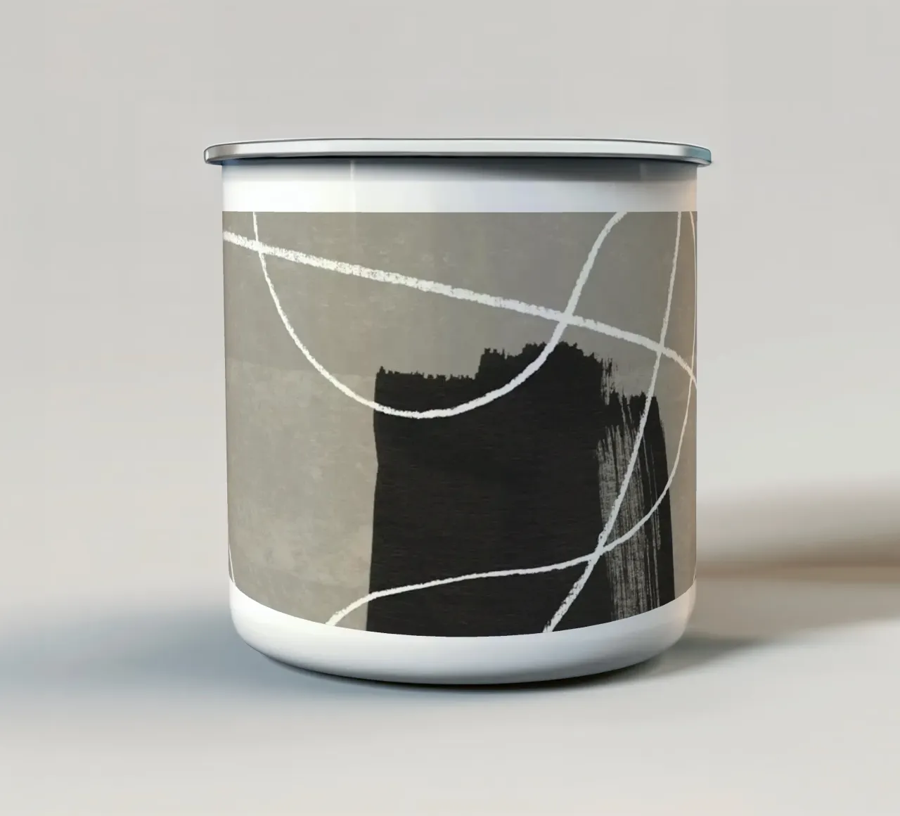 Scarabocchio a matita e inchiostro 2 tazza in smalto da NouveauPrints