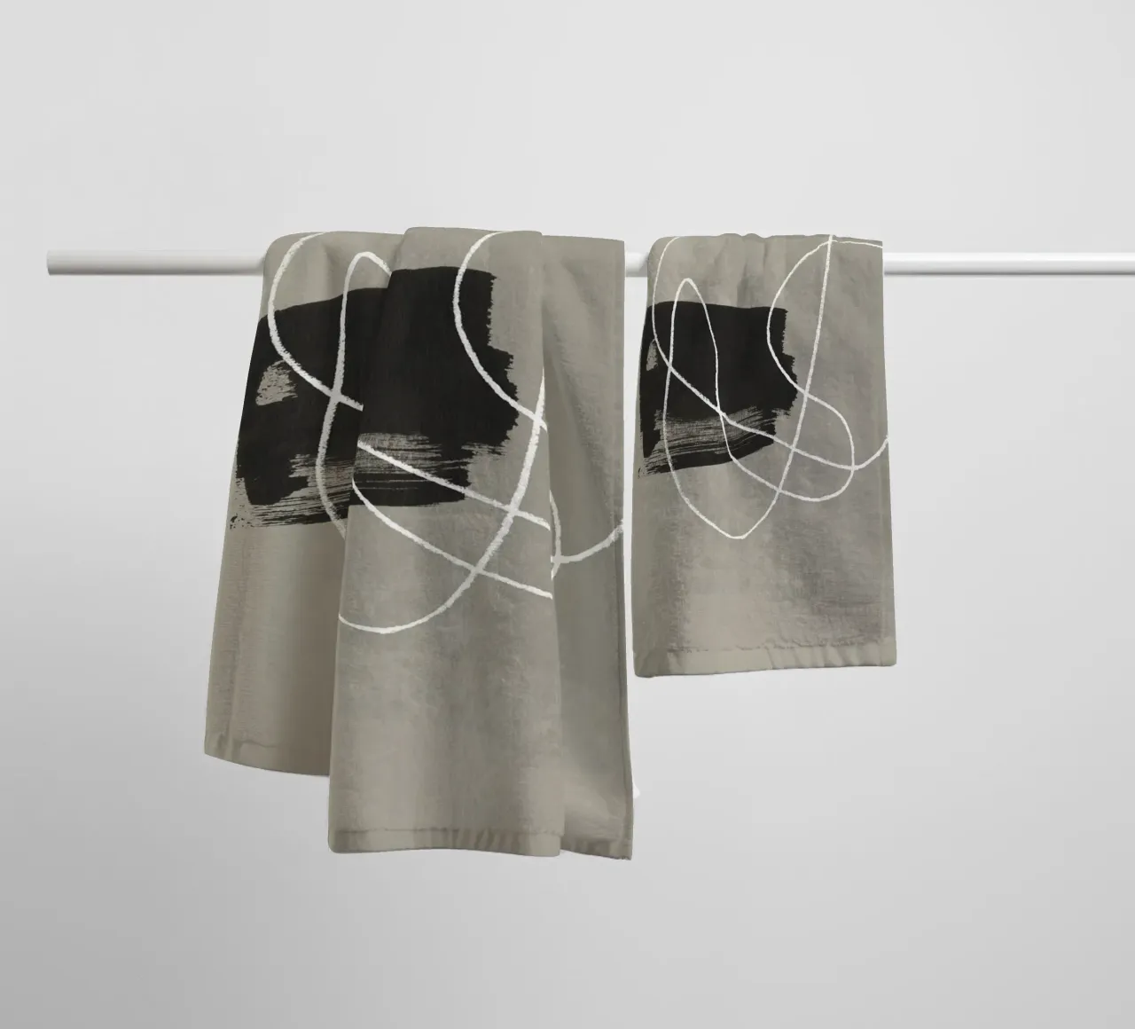 Pencil and ink scribble 2 towel by NouveauPrints