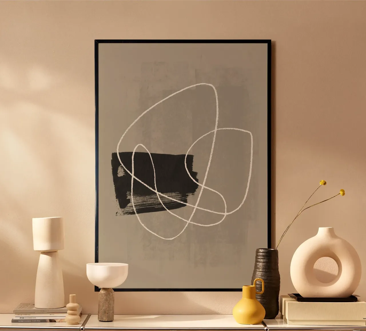 Scarabocchio a matita e inchiostro 2 poster con telaio in alluminio da NouveauPrints